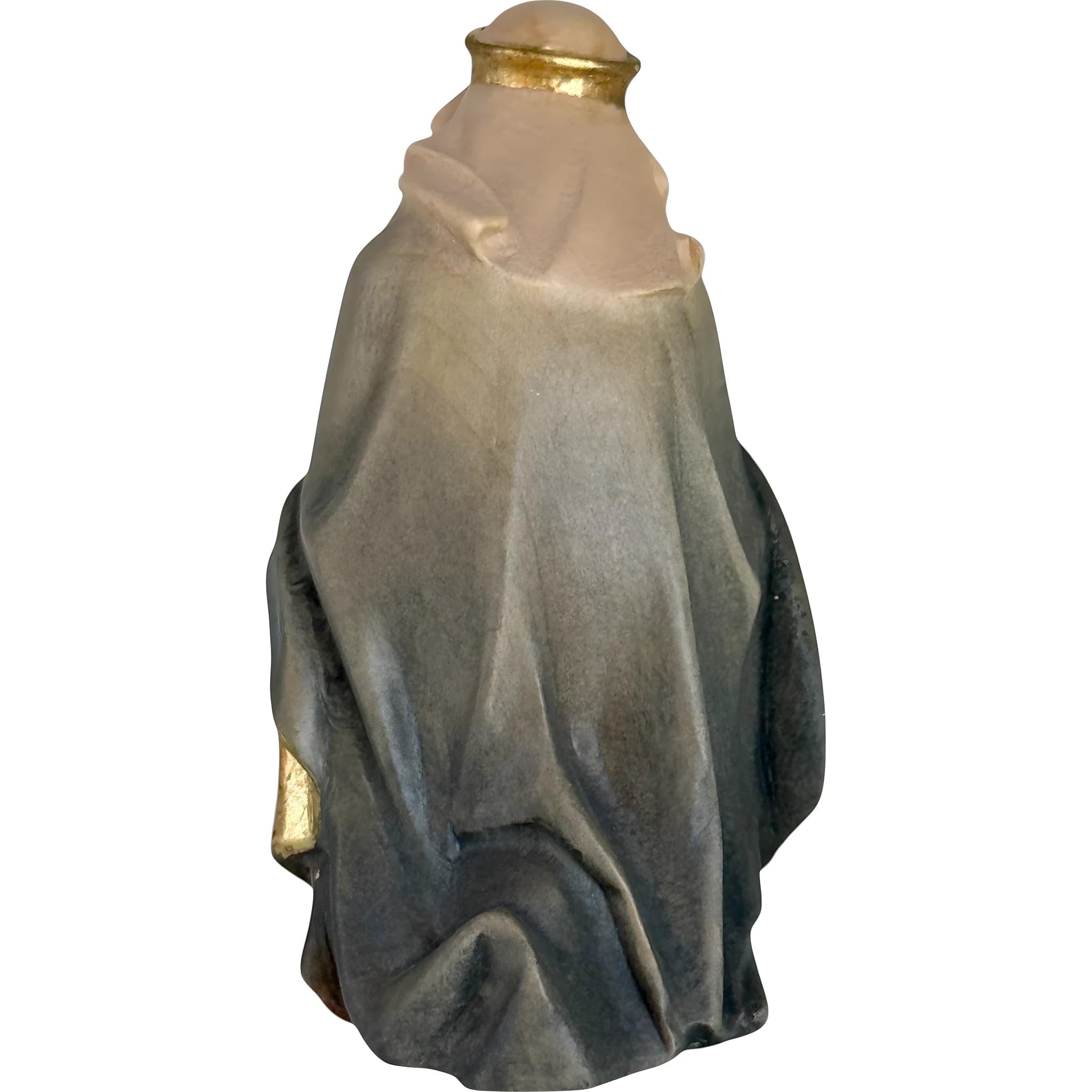 Dolfi | Gaspare re magio in ginocchio con incenso 15 cm | Legno Naturale in Val Gardena | Presepe e Natività