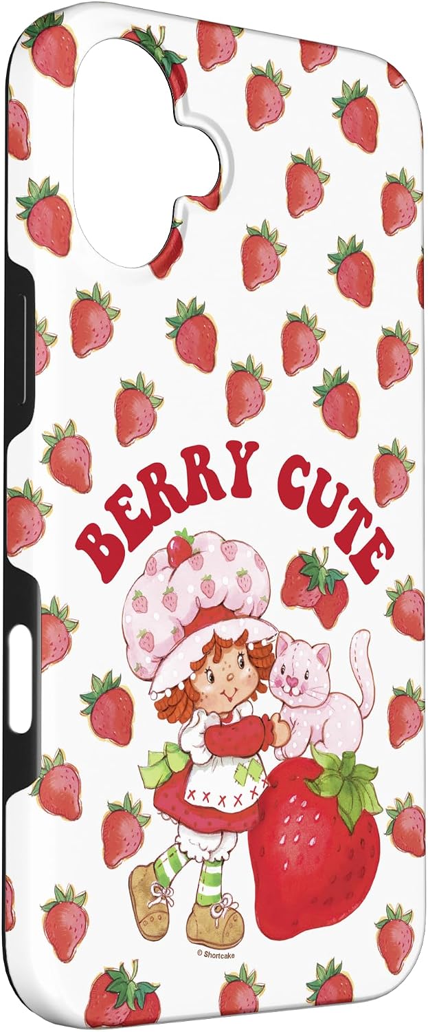Strawberry Shortcake Berry Cute Vintage Kitten Arch Logo Case for iPhone 16 Plus
