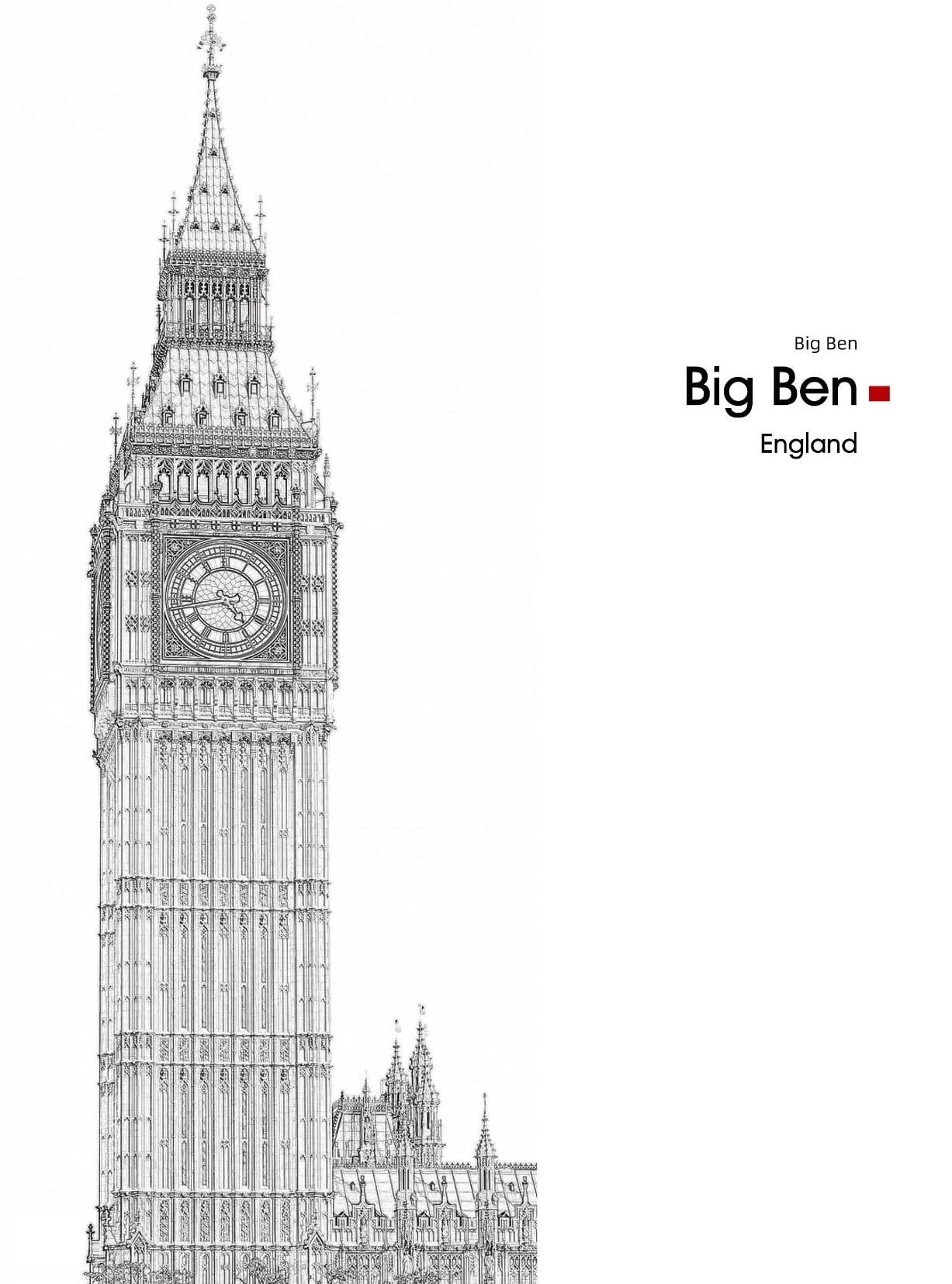 WANGE Architekturmodell zum Bauen mit Bausteinen, Elizabeth Tower London