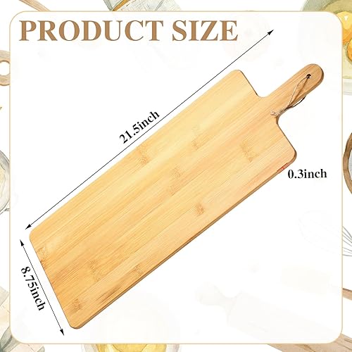 Miniatura 8 de Patelai Juego de 12 tablas de cortar de madera con asas, tabla de cortar grande para servir cocina, regalos a granel para mamá para verduras, carne,