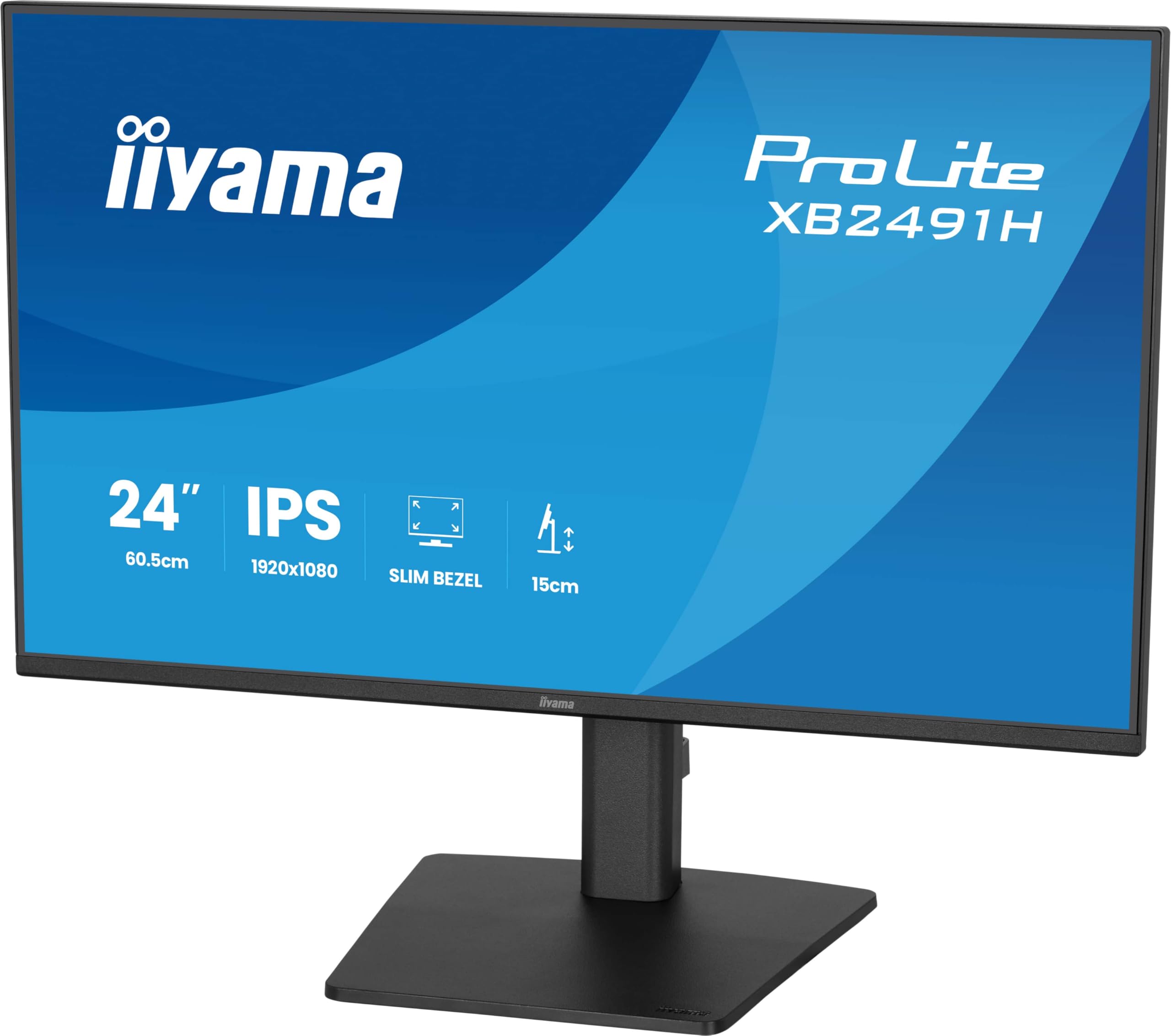iiyama Prolite XB2491H-B1 60,5cm 24" IPS LED-Monitor Full-HD 120Hz HDMI DP Höhenverstellung Pivot Slim-Line Adaptive Sync Energieklasse C schwarz