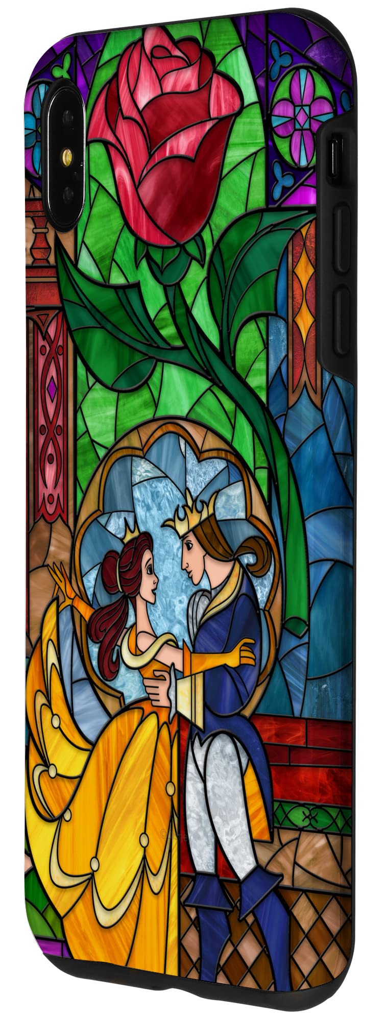 Custodia per iPhone XS Max Disney La Bella e la Bestia - Vetro colorato Belle e Principe