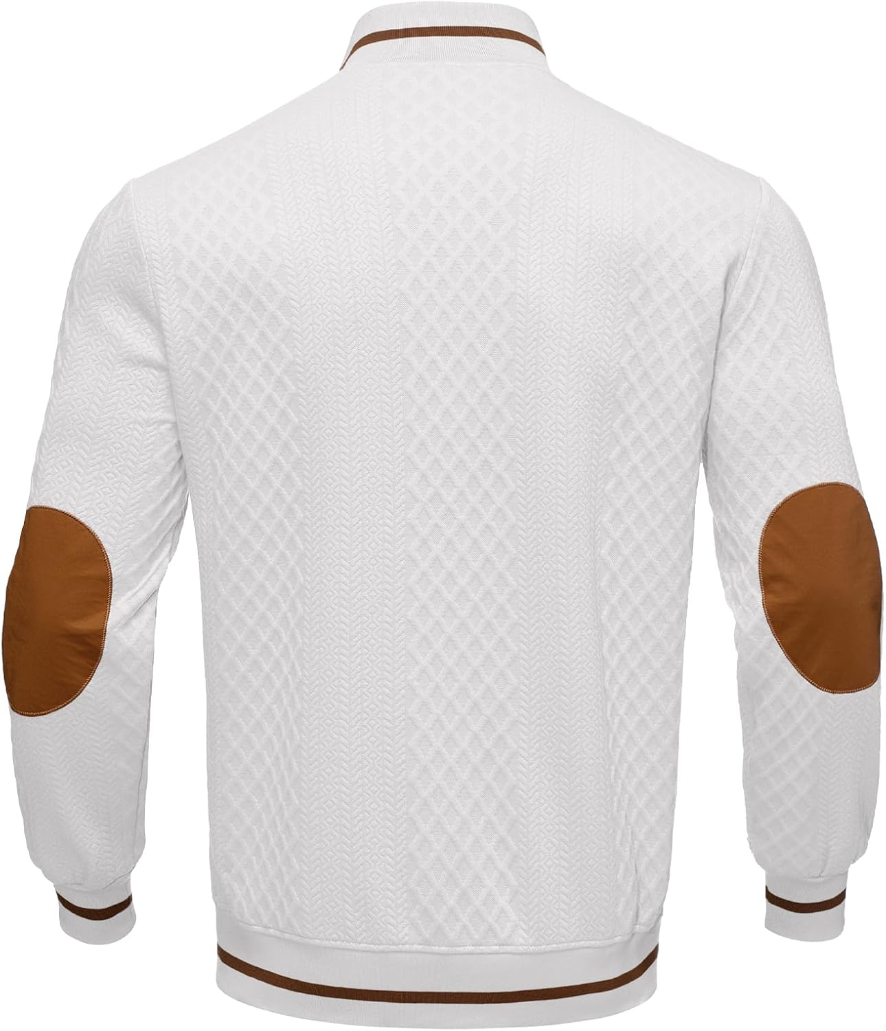 Men's Lightweight Jacket jacquard Full Zip Stand Collar Casual Stylish Bomber Jacket Varsity Coat - Image 5