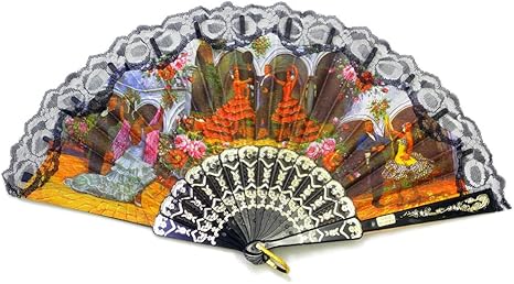 Amazon スペイン製 バレンシア産 お土産用 アバニコ レース付き バイオーラ フラメンコダンサー 黒 フラメンコ扇 格安 扇子 民芸品 おもちゃ Amazon スペイン製 バレンシア産 お土産用 アバニコ レース付き バイオーラ フラメンコダンサー 黒 フラメンコ扇 格安 扇子 民芸品 おもちゃ