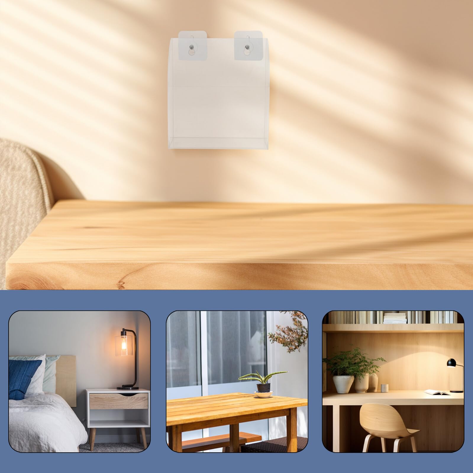 2 Pezzi Porta Telecomando da Parete in Acrilico Adesivo Autoadesivo, Contenitore per Telecomandi e Guanti, per Ufficio e Dormitorio, Design Contemporaneo