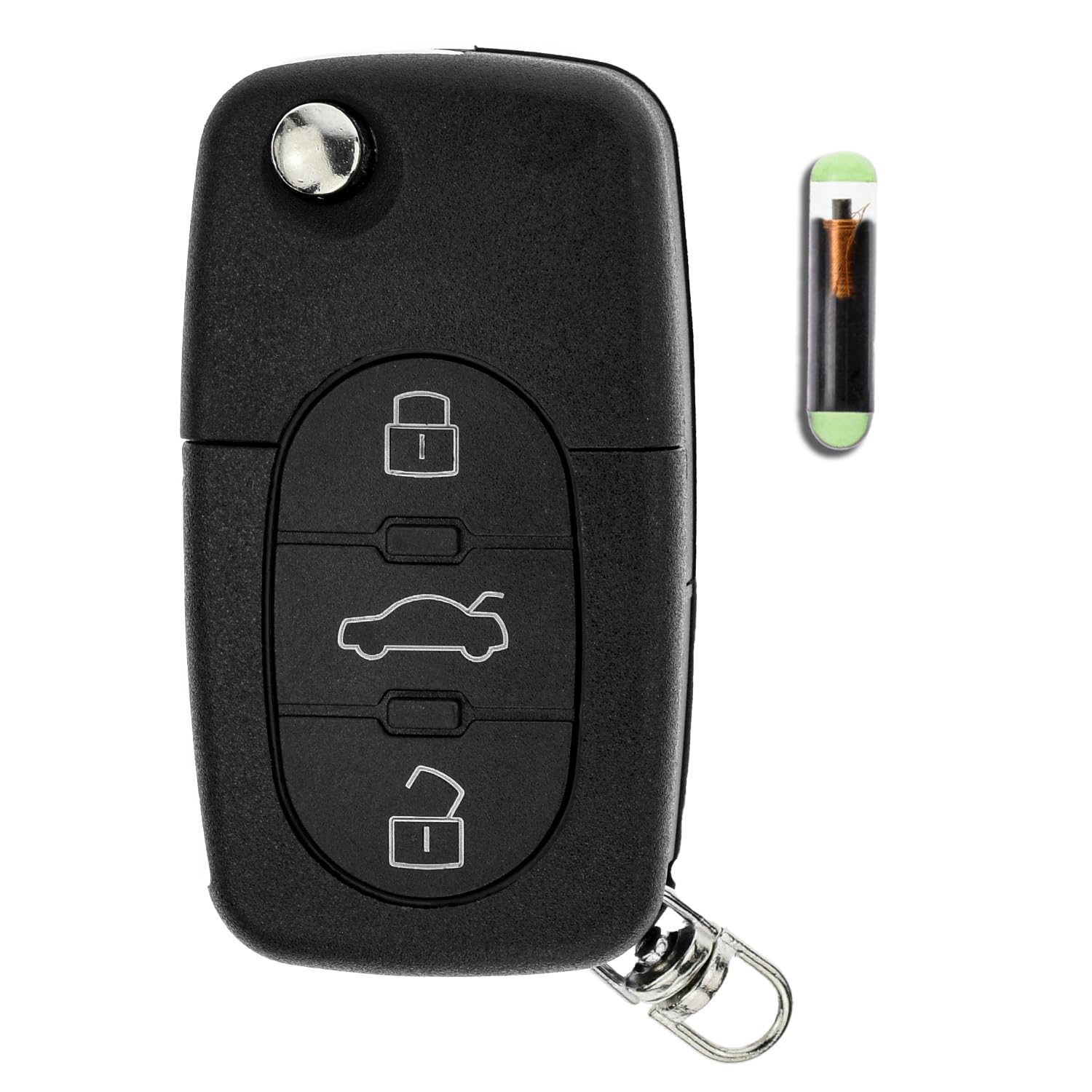 Funk Schlüssel 434MHZ Fernbedienung ID48 kompatibel mit Audi A6 C5 A6 Allroad RS6 TT 8N 4D0837231K 433,05MHz Klappschlüssel