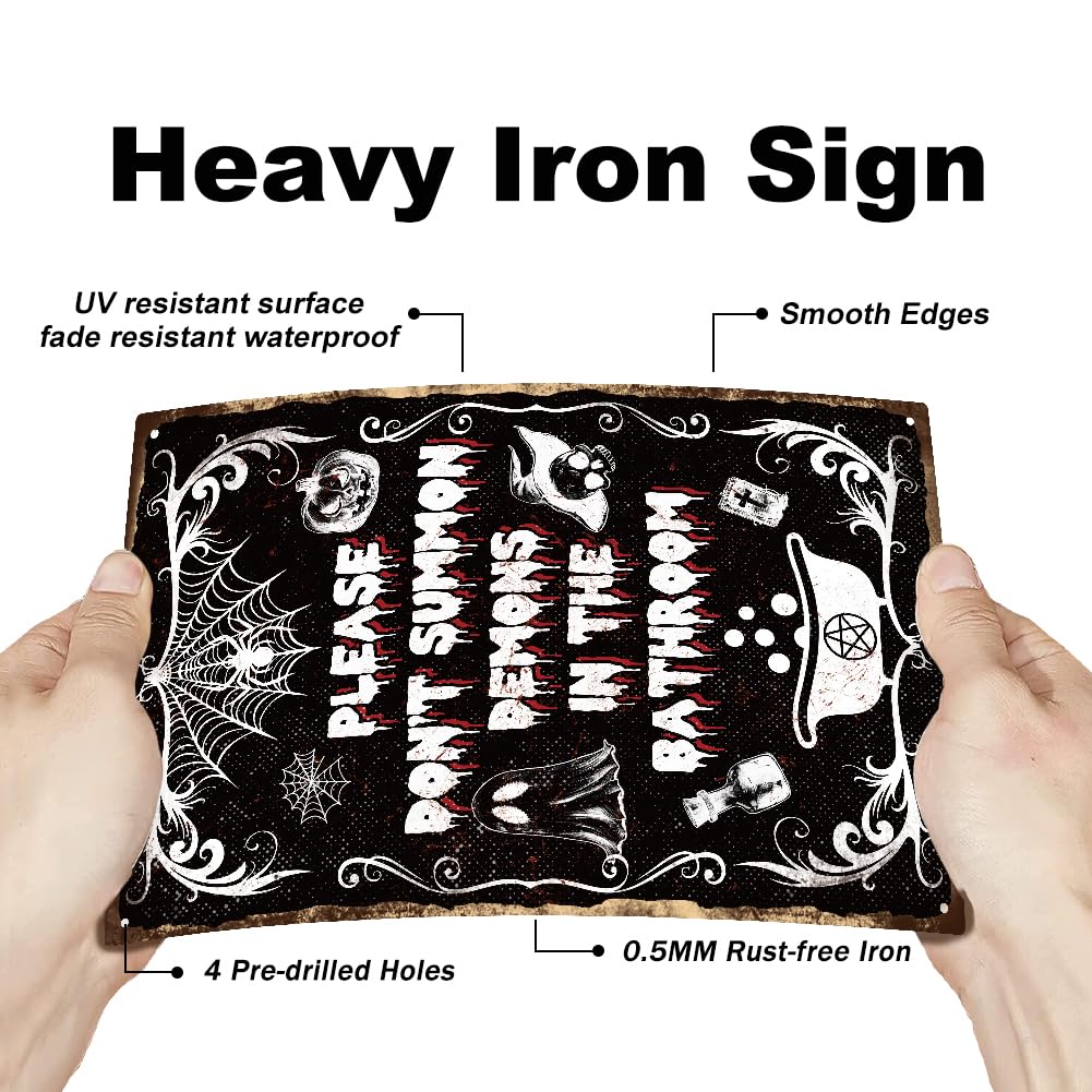 Vintage Metallschild Gothic Hexe - 30x20 Cm Wanddeko