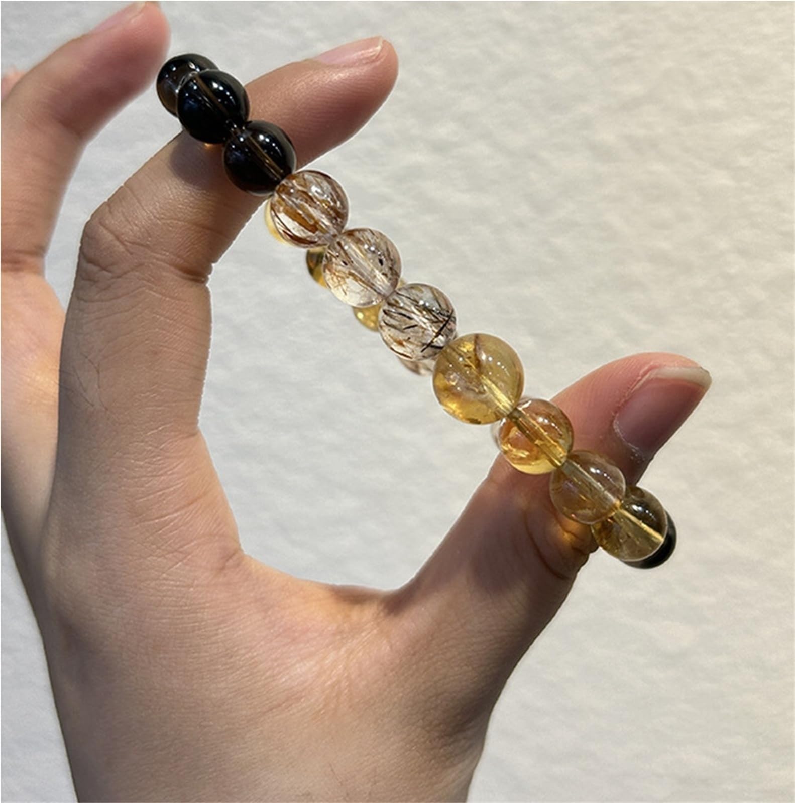 Pulsera de cristal amarillo natural de 8 mm para niñas, atracción de riqueza, energía positiva, curación, regalo de cumpleaños
