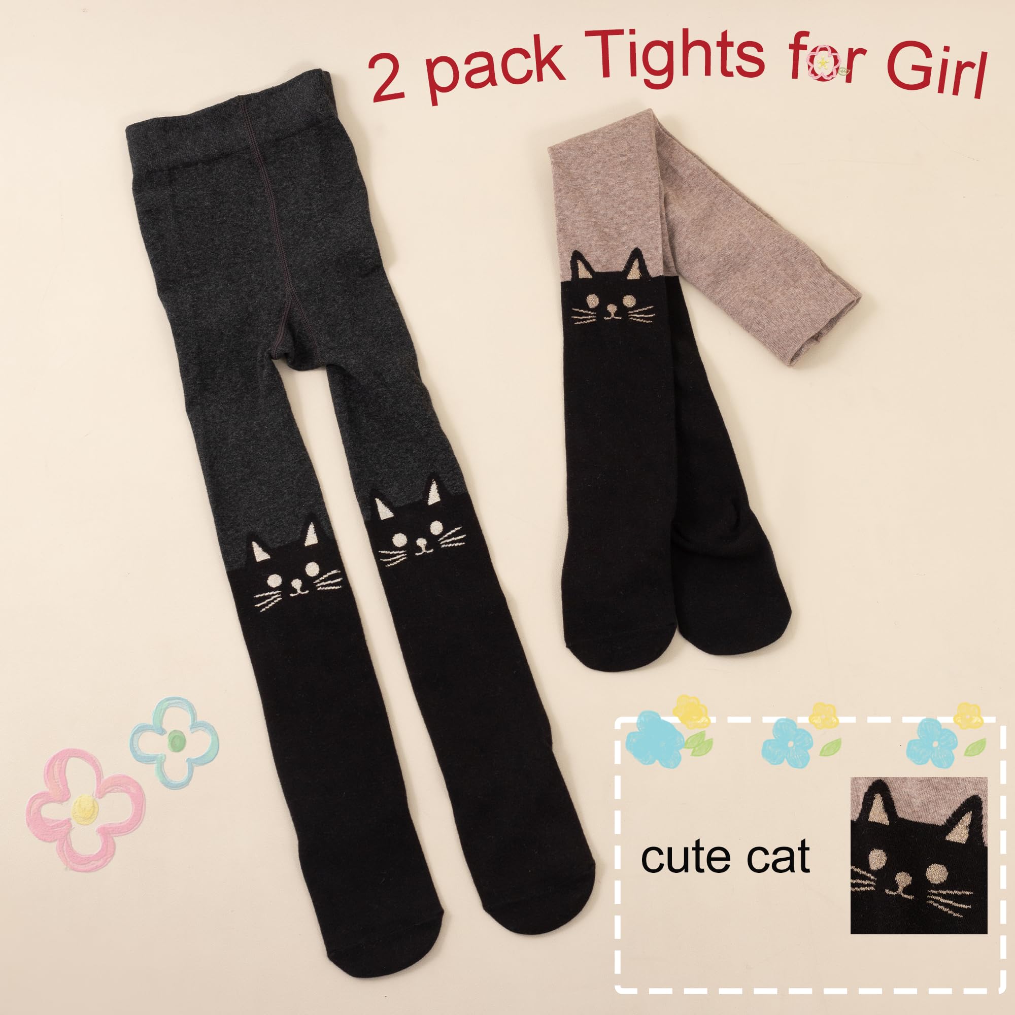 Silkglory Leggings per Ragazze 2 Pezzi, Pantaloni Sportivi Morbidi da Balletto per Interni ed Esterni, Nero/Bianco/Grigio/Albicocca, 2-9 Anni