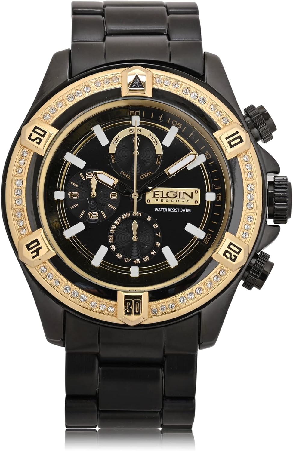 Elgin Men's Black and Gun Metal Analog Watch with Singapore Ubuy