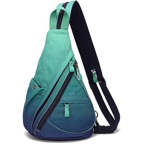 Canvas Sling Bag - Small Crossbody Backpack Shoulder Casual Daypack Rucksack for Men Women