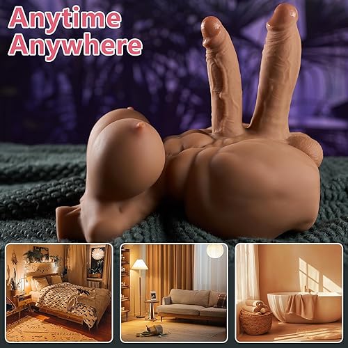 Shemale Sex Doll FUTA Sex Toy Torso Two Dildo Male Masturbator with  Flexible Dildo for Women, Big Breasts and Vaginal Anal Trans Sex Doll for  Men Transsexual Torso Toys