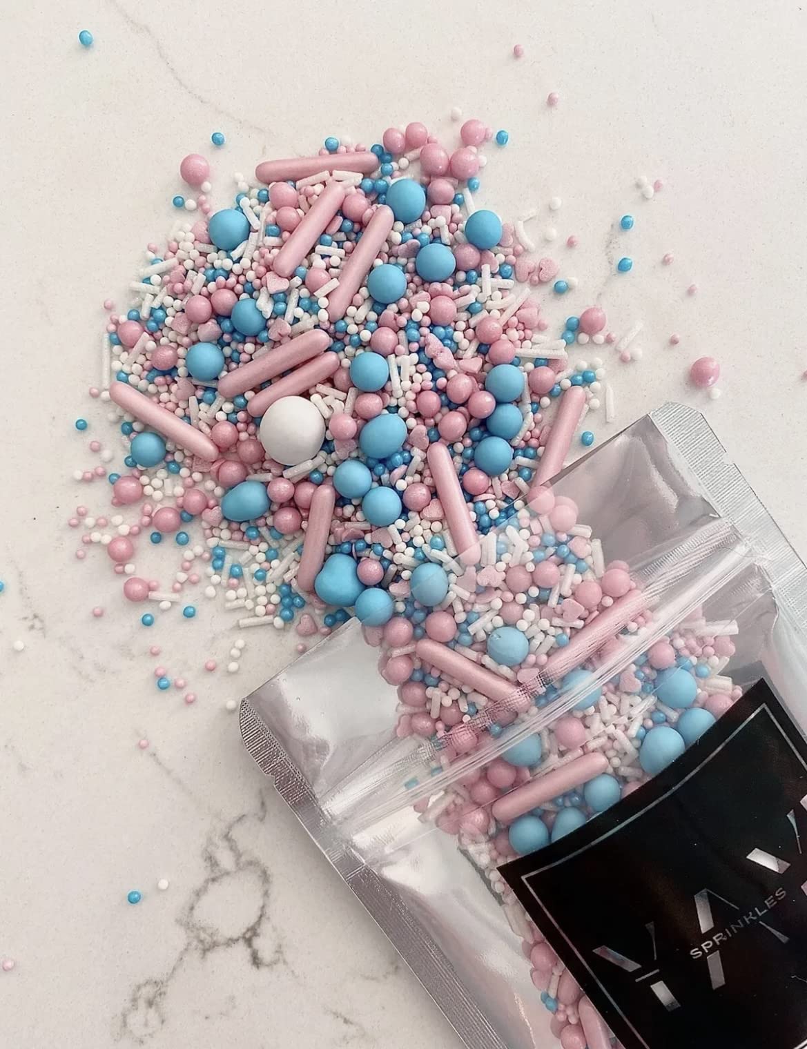 Edible Baby Shower Blue And Pink Cake Sprinkles Luxury Mix