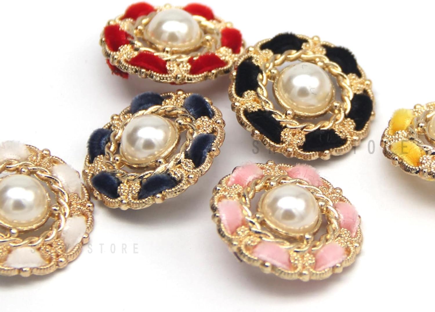 Buttons for Clothes 6 Pcs 25mm Large Vintage Luxury Women's Coat Pearl for Sewing Retro Suit Dress Handmade DIY Crafts-Black,25mm(Blue)