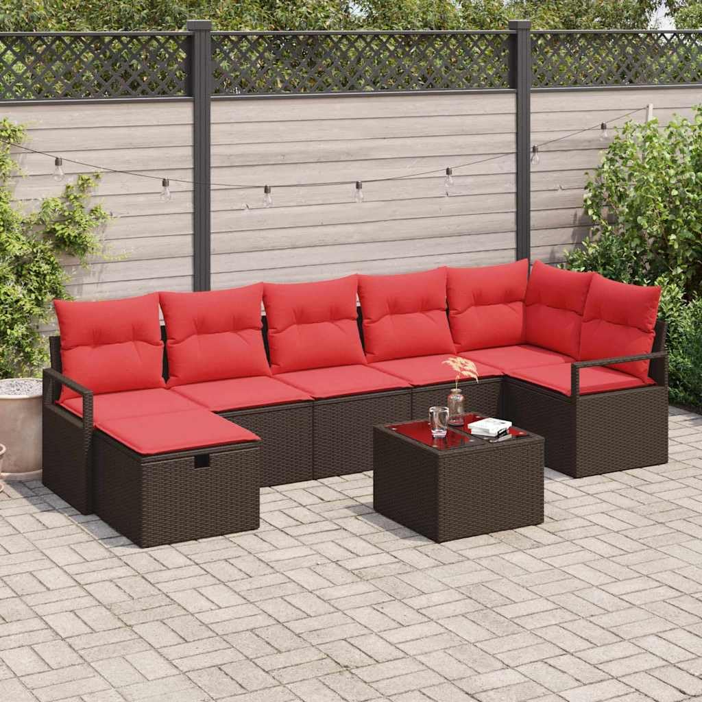 Ensemble de canapés de Jardin polyrotin 5 pcs avec Coussins, Cadre Acier, Salon modulable Angle 55 x 55 cm, pour terrasse et détente en extérieur