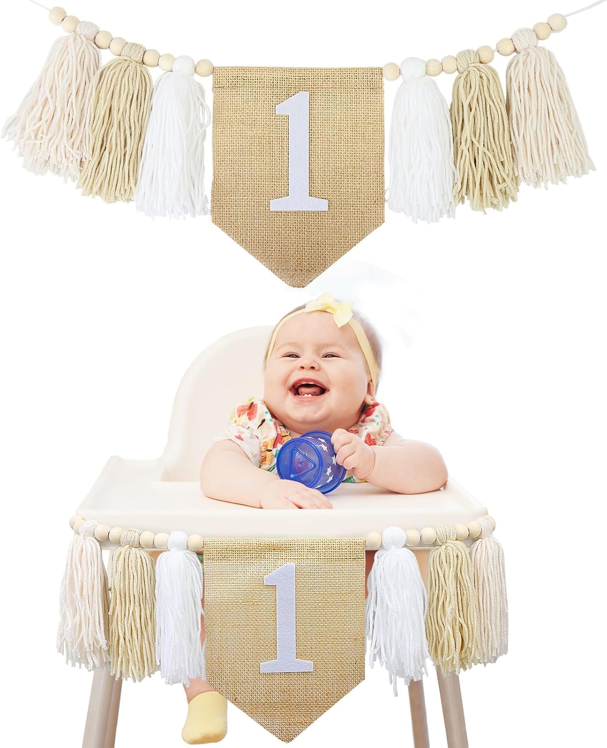 Babymoon 1st Birthday Wall Hanging | High Chair Birthday Banner | Baby Photoshoot Props Birthday-picture-13