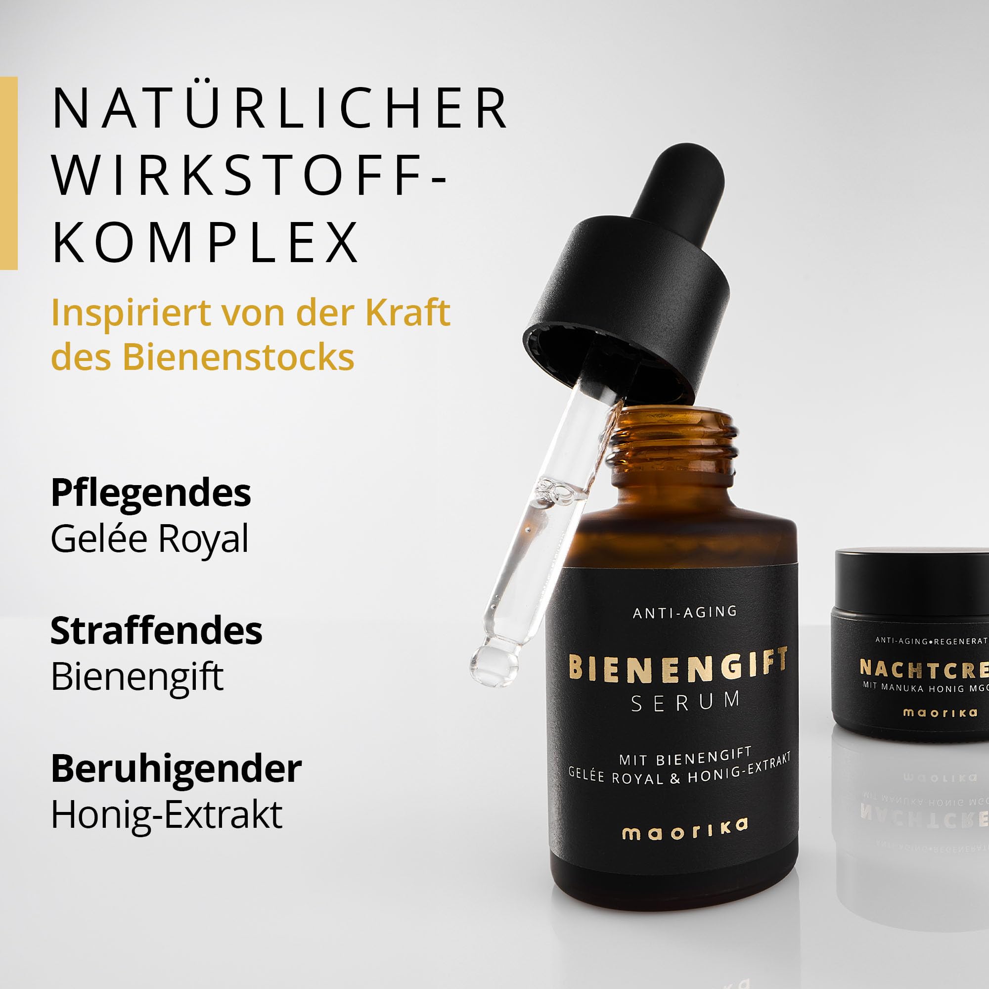 maorika – Sérum antiarrugas con veneno de abeja – Cuidado facial antiedad con jalea real y extracto de miel – para una piel firme y suave – 30 ml