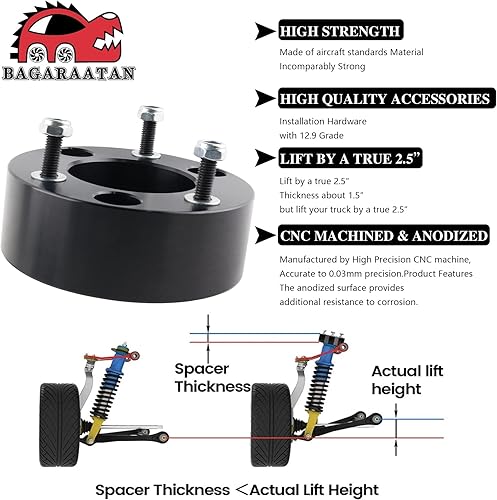 Miniatura 4 de BAGARAATAN Kits de elevación de nivelación delantera de 2.5 pulgadas, eleva tu vehículo 2.5 pulgadas, kit de nivelación de elevación delantera