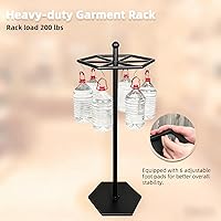 Vista 6 de Perchero giratorio de metal resistente, carga de estante de 200 libras, estante redondo para ropa, ropa al por menor, con base de almohadilla