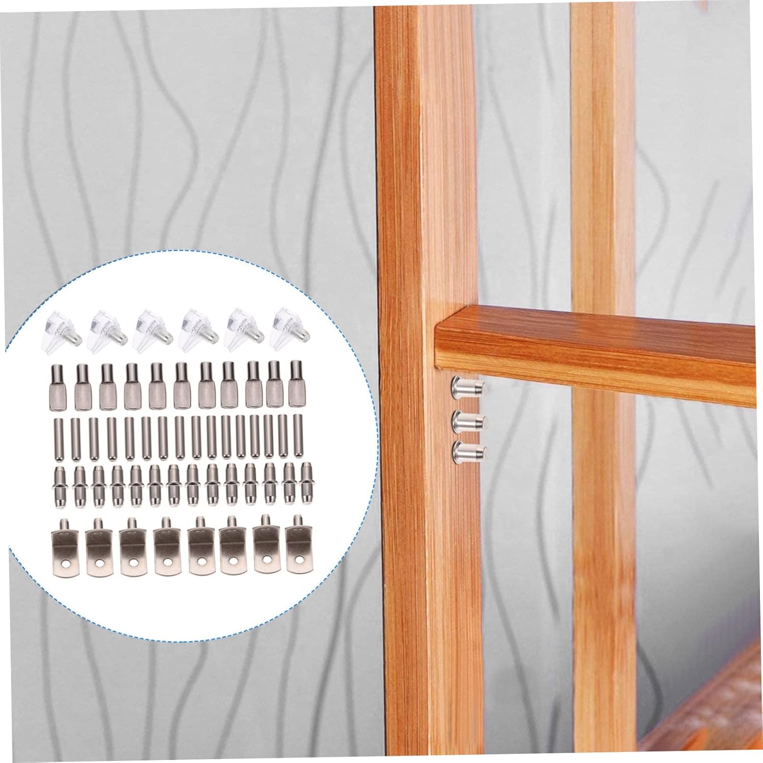 100Pcs Clapboard Support Shelf Kit Durable Shelf Pins for Cabinets Furniture Easy to Install Includes Styles of Support Pins for Versatile Use