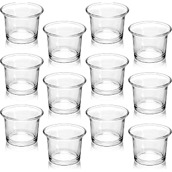 Pack of 12 Votive Candle Holders Glass Tea Light Holders 4.3 x