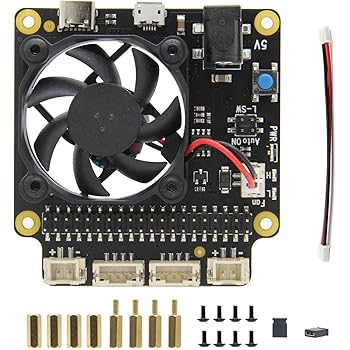Geekworm Raspberry Pi X735 V2.0 Gestion de Alimentation avec Arrêt Sûr et Auto Fonction De Refroidissement Extension Carte pour Raspberry Pi 3B + (Plus) /3B