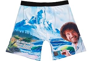 Bob Ross Soft Boxers - No Mistakes Just Happy Accidents