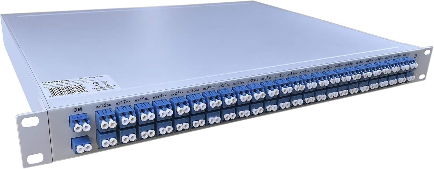 DWDM AAWG Passive mux/demux Filter 48 Duplex Channels, 100GHz spacing, ch15(1565.50nm) to ch62(1527.99nm), Rack 19"