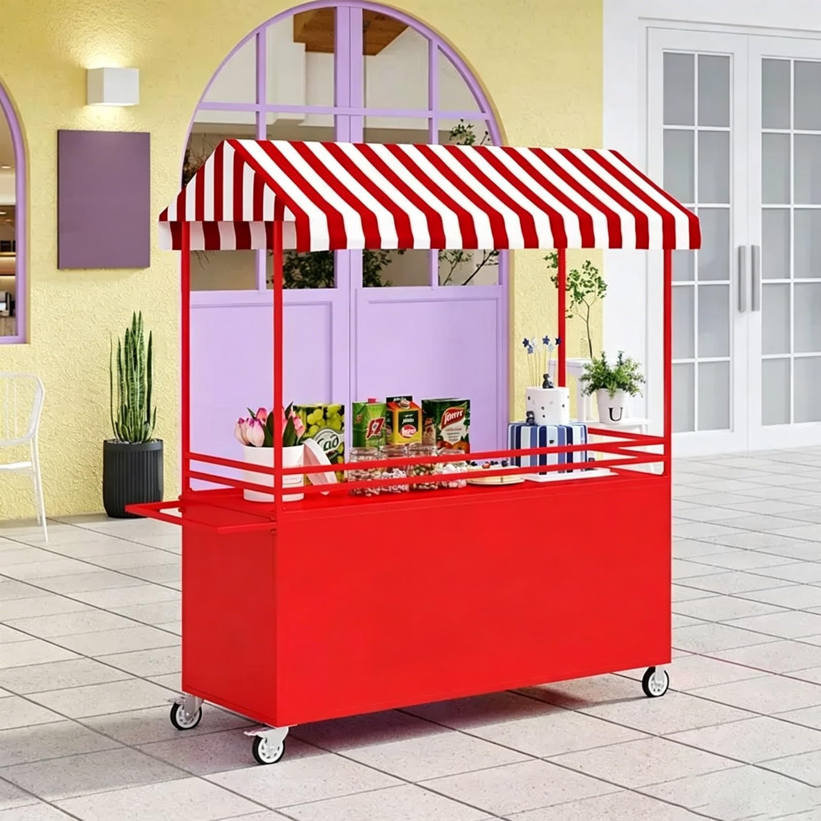 Mobile Vendor Cart with Canopy