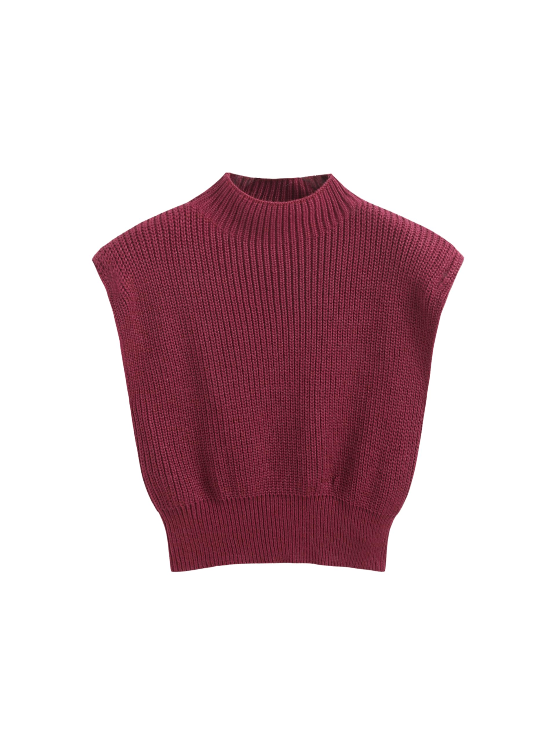 CIDER Womens Mock Neck Sleeveless Sweater Tops Cap Sleeve Sweater Vests Tank Tops