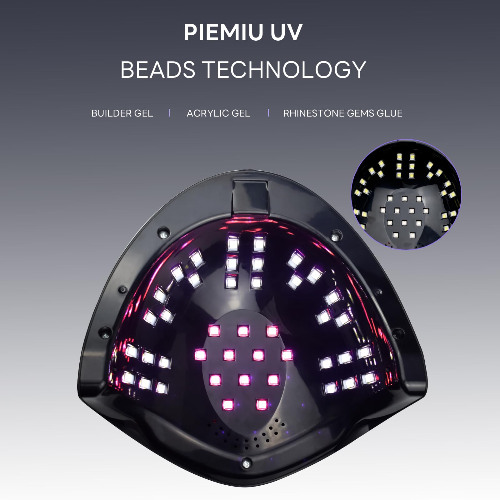 Lampada Unghie UV LED 168W,Professionale UV Unghie con 42LEDs,Asciugatura Rapida Asciuga Smalto Fornetto Unghie,Lampada Con 4 Timer e Sensore Automatico per Manicure/Pedicure (Nero)