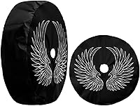Vista 3 de Foruidea Cubierta para neumático de repuesto con alas de ángel con orificio para cámara de respaldo, cubierta para rueda de 17 pulgadas, apta
