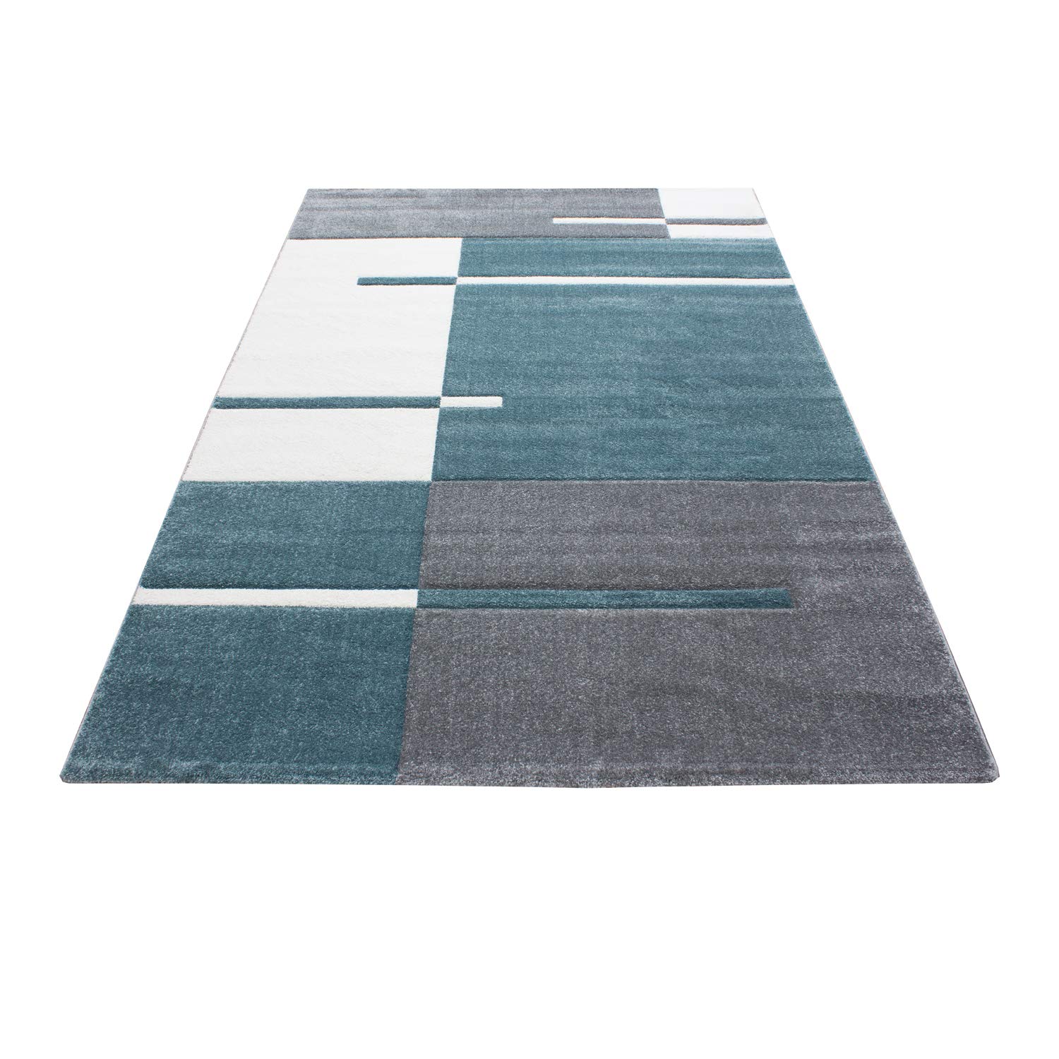 Teppium Tappeto per Soggiorno 200x300 (200 x 290 cm) Blu- Design Moderno Rettangolare Tappeto a Pelo Corto per Cucina, Sala da Pranzo e Camera da Letto, Extra Morbido e Facile da Pulire