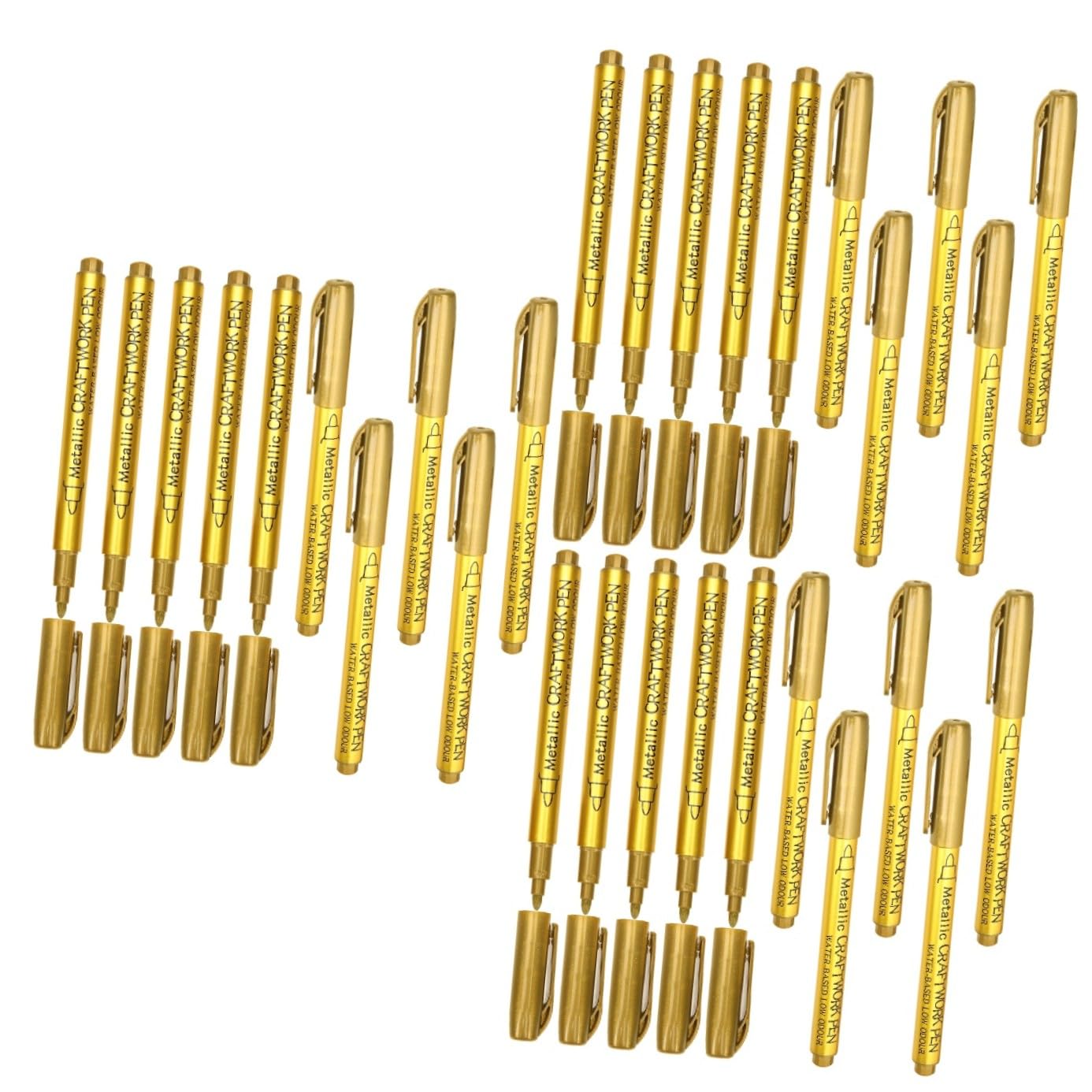 Lurrose 30pièces Marqueurs De Peinture Métalliques Pour Textile Bois Et Céramique Stylos à Peinture Pour Art Et Artisanat Effet De Séchage Rapide Écriture Confortable