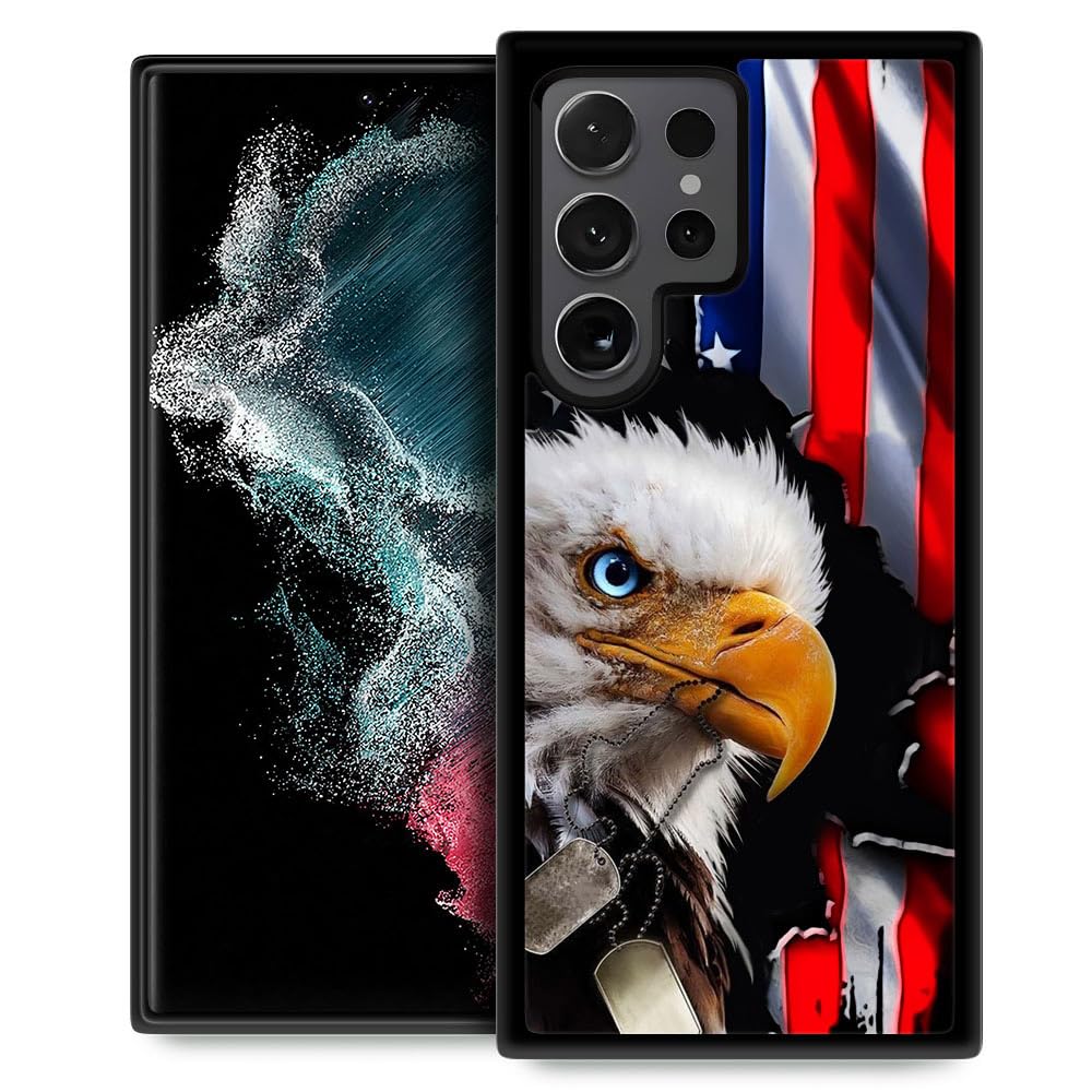 DAIZAG Case Compatible with Samsung Galaxy S24 Ultra,American Eagle Flag Case for Girl Boy Soft TPU Anti-Fall Anti-Scratch 360 Degree All-Round Protection for Samsung Galaxy S24 Ultra
