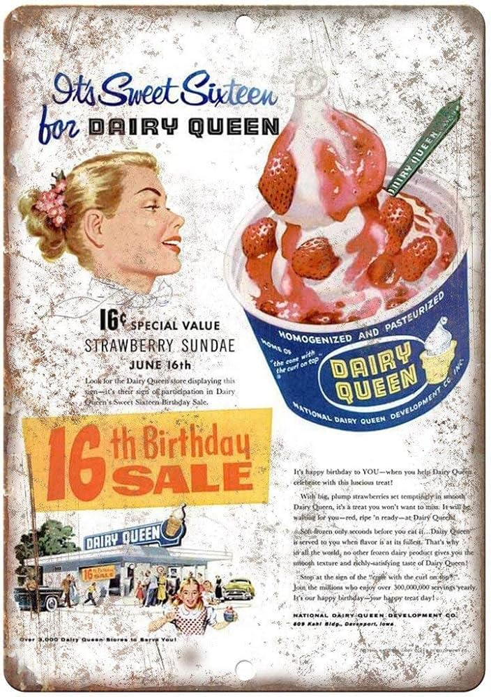 1981年　デイリークイーン　メニュー　ポスター　店舗用　看板　サイン　アメトイ 1981年 デイリークイーン メニュー ポスター 店舗用 看板 サイン