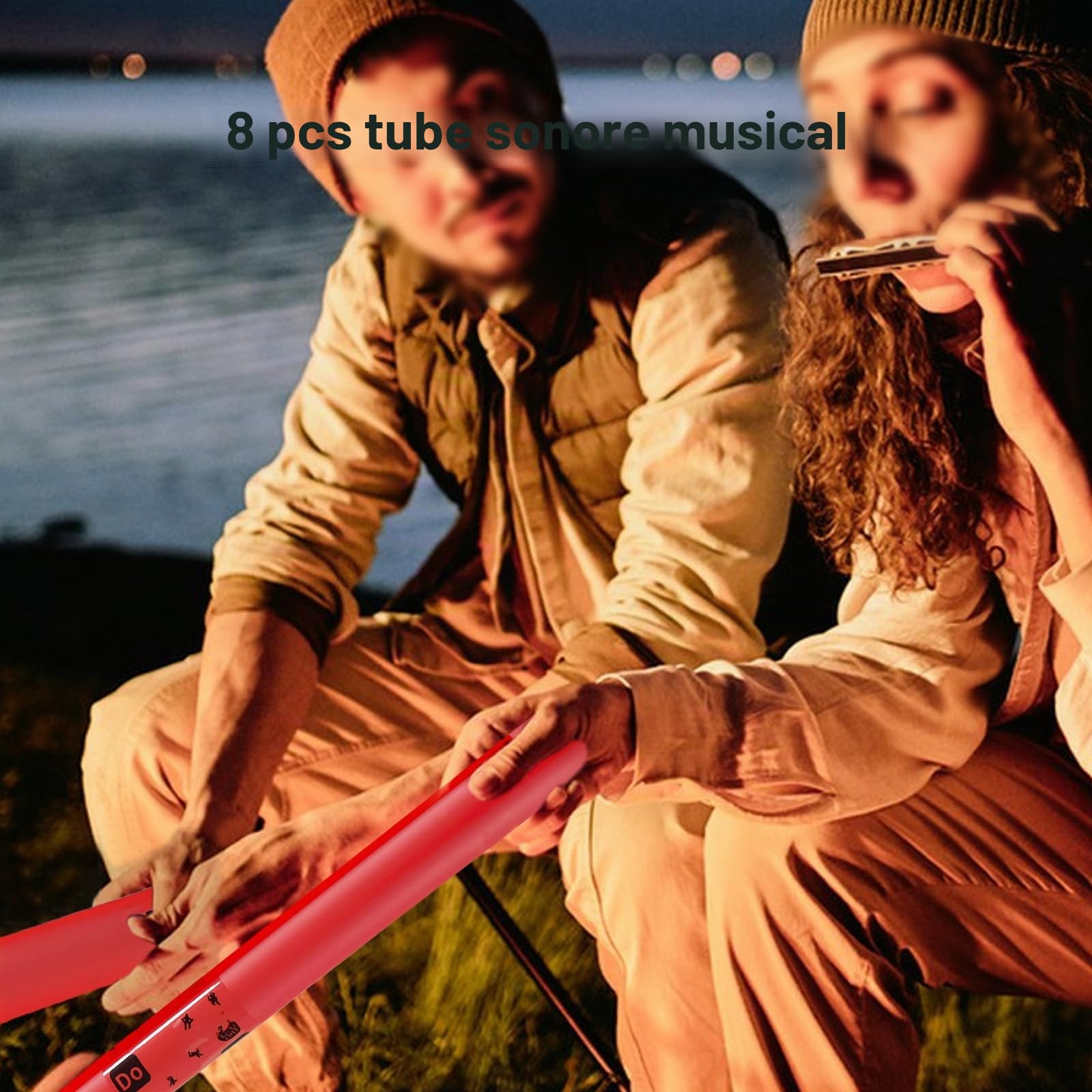 Ensemble de 8 Tubes de Percussion Musicale avec Capuchons de Percussion, Instruments de Musique, Kit de Tubes Sonores Musicaux pour Parc, École, Famille Performances Collectives (Sans Corde)