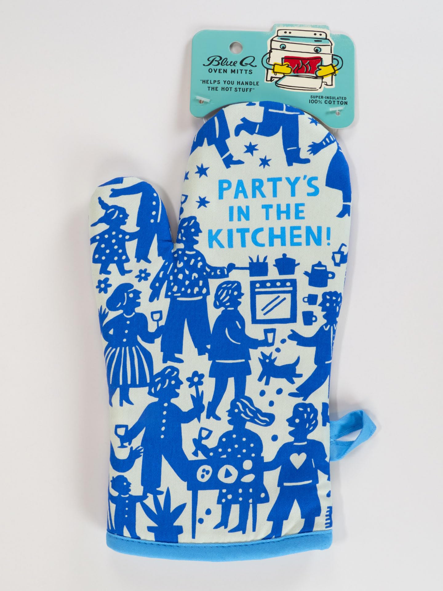 Blue Q Ofenhandschuh 'Mann Mit Pfanne' - Super Isoliert, 100% Baumwolle, Perfekt Für Küche & Grill