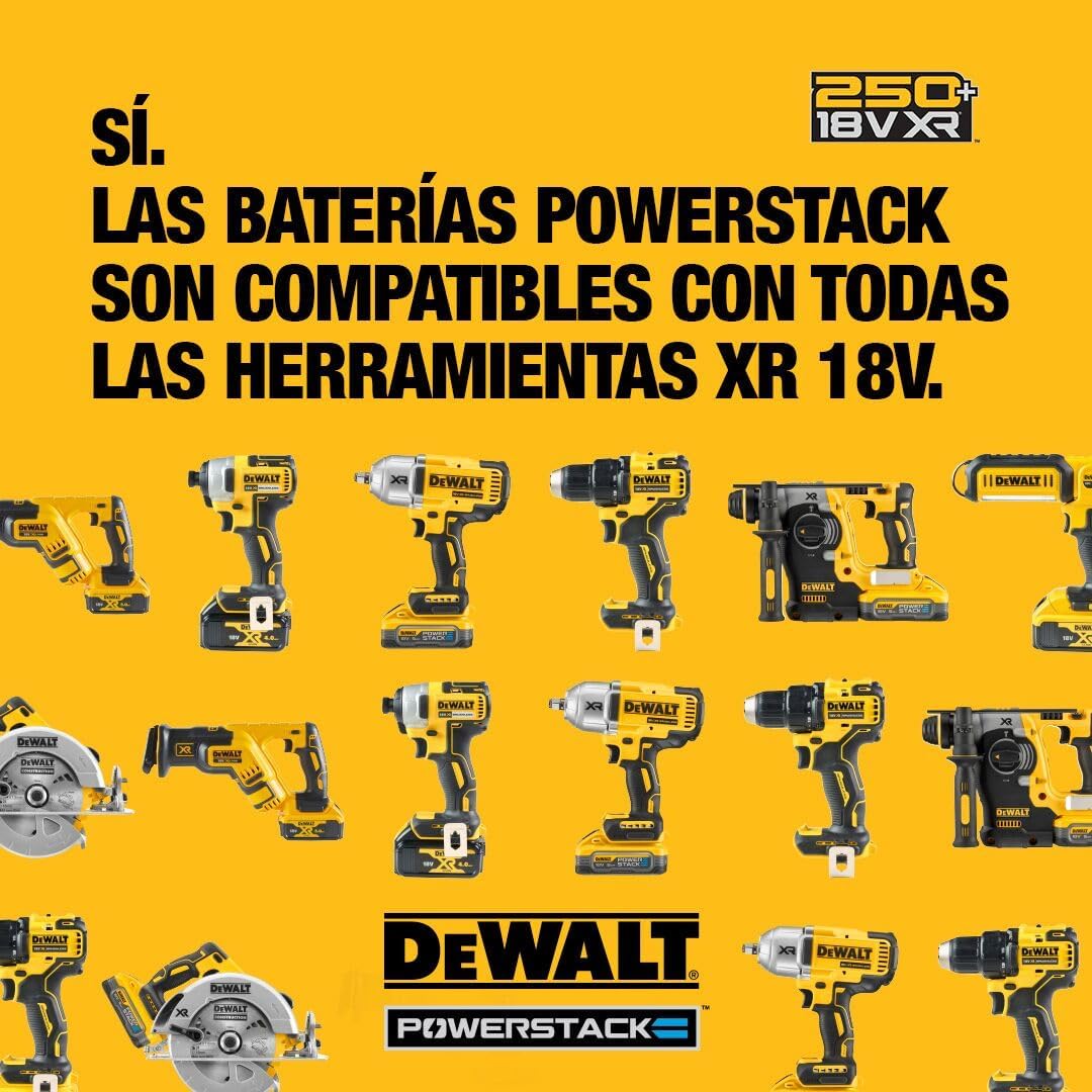 DEWALT Powerstack battery compatibility with various 18V XR tools