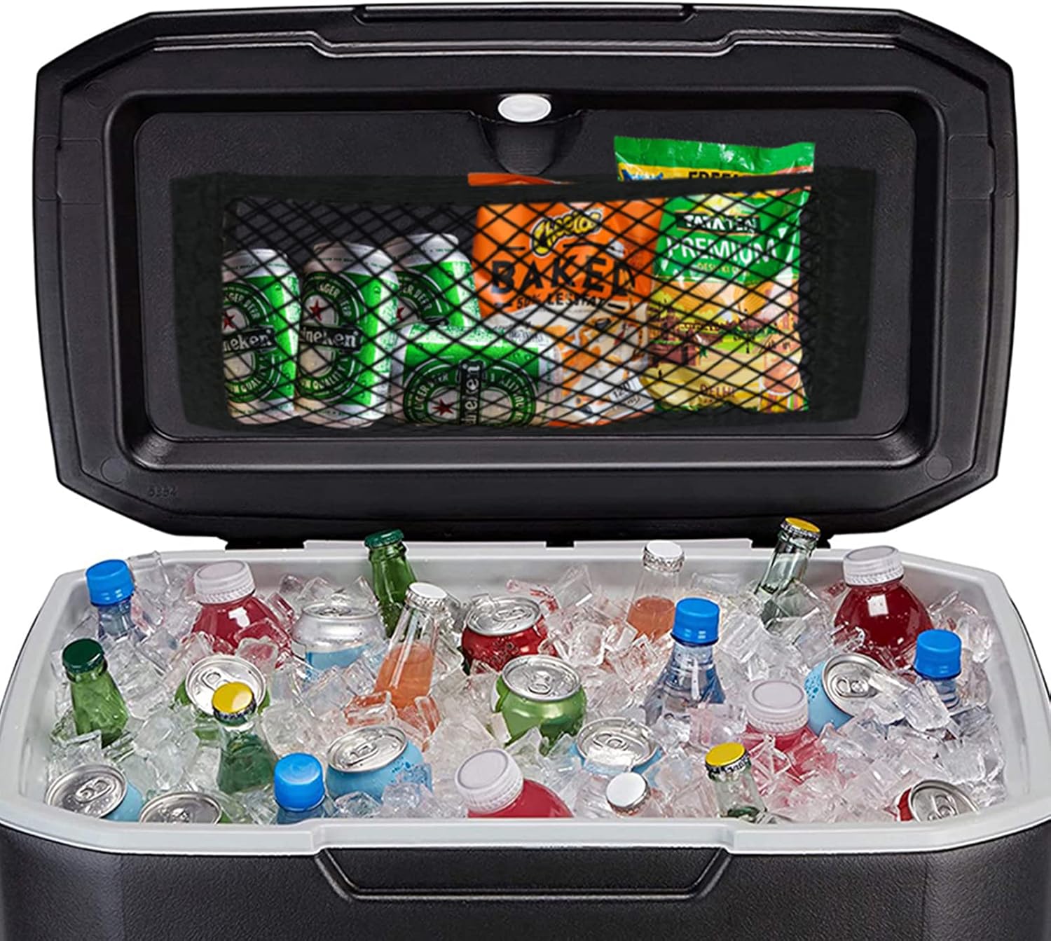 GREJOLLY Cooler Storage Bag Adhesive Elastic Cooler Net