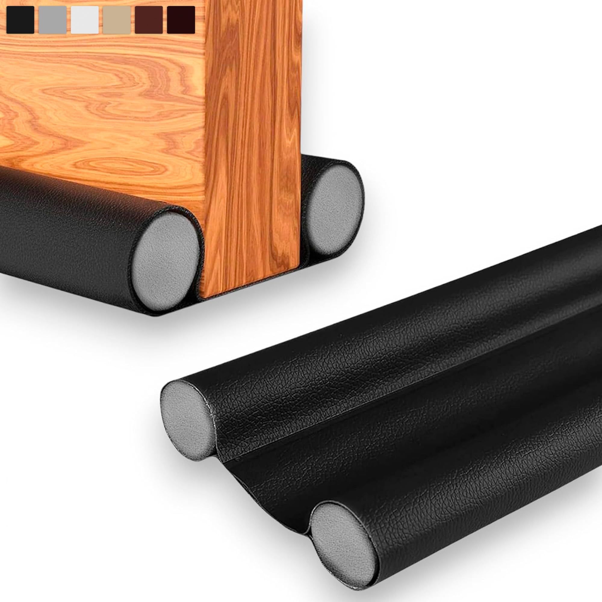 Burlete Puerta Entrada, Burlete Bajo Puerta, Burletes para Puertas Exterior e Interior, Aislante Térmico Frío y Calor, Aislante Acústico, Impermeable, Adaptable hasta 93cm (1, Negro)
