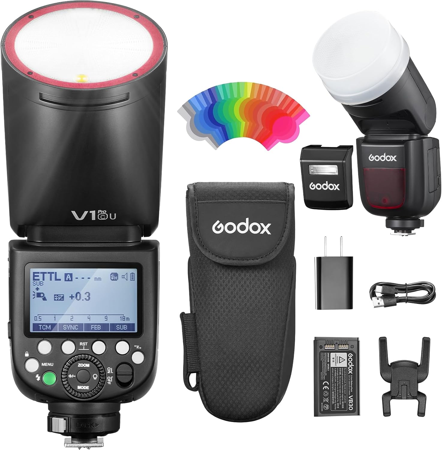 Godox V1Pro C U Round Head Flash with Magnetic Ring Kit for Canon