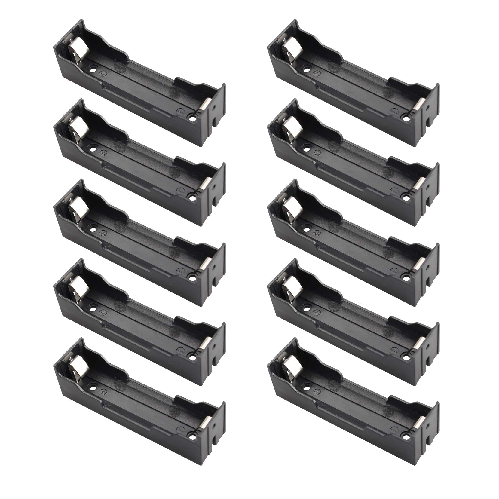 HALJIA 10Pcs 3.7V 18650 Battery Holder Case Plastic Battery Cover Storage Box with Pin