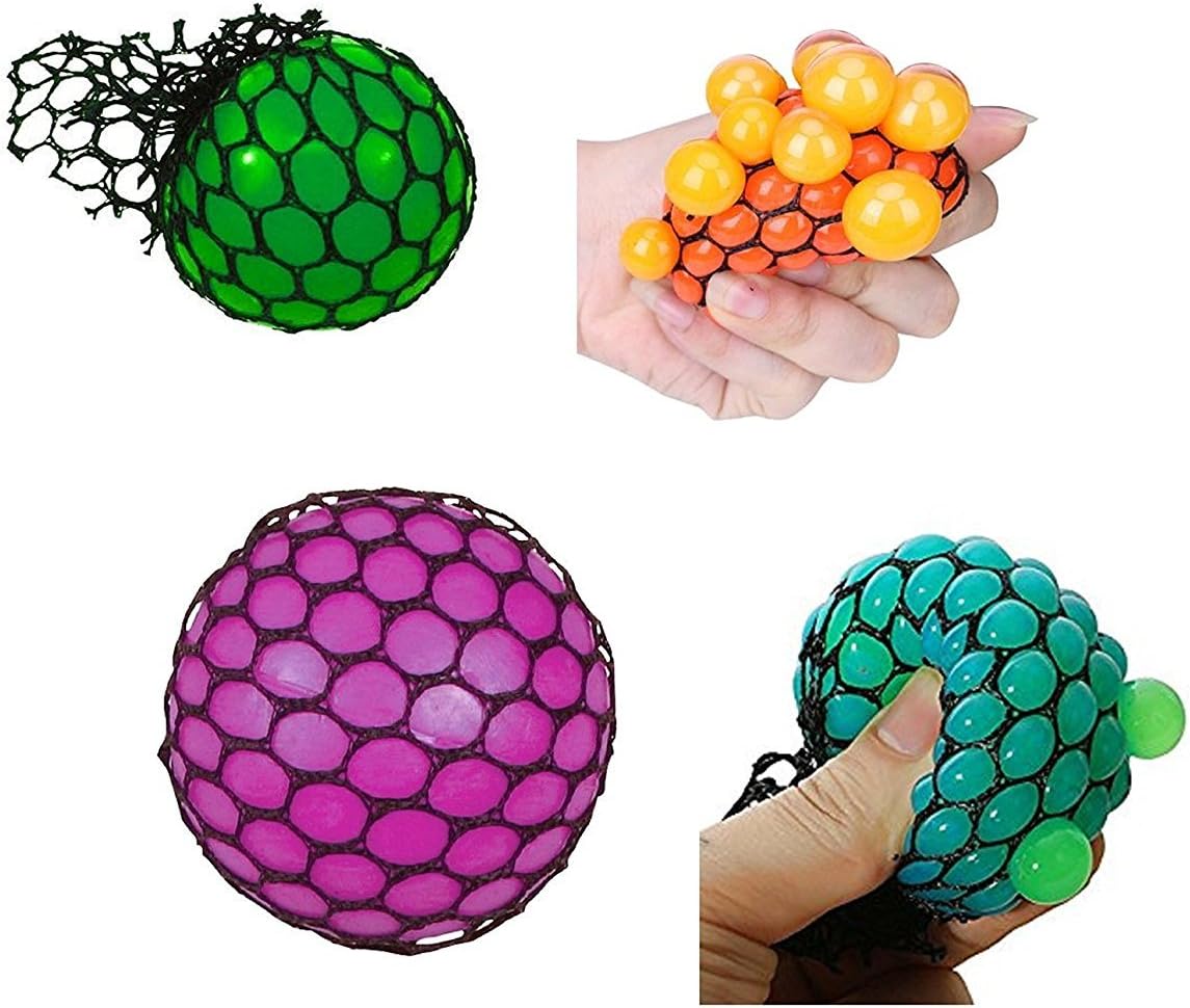 Tokari wala Mesh Squishy Ball Squish Balls for Stress Relief Hand Movement Gag Toy (Multicolour) - Pack of 1