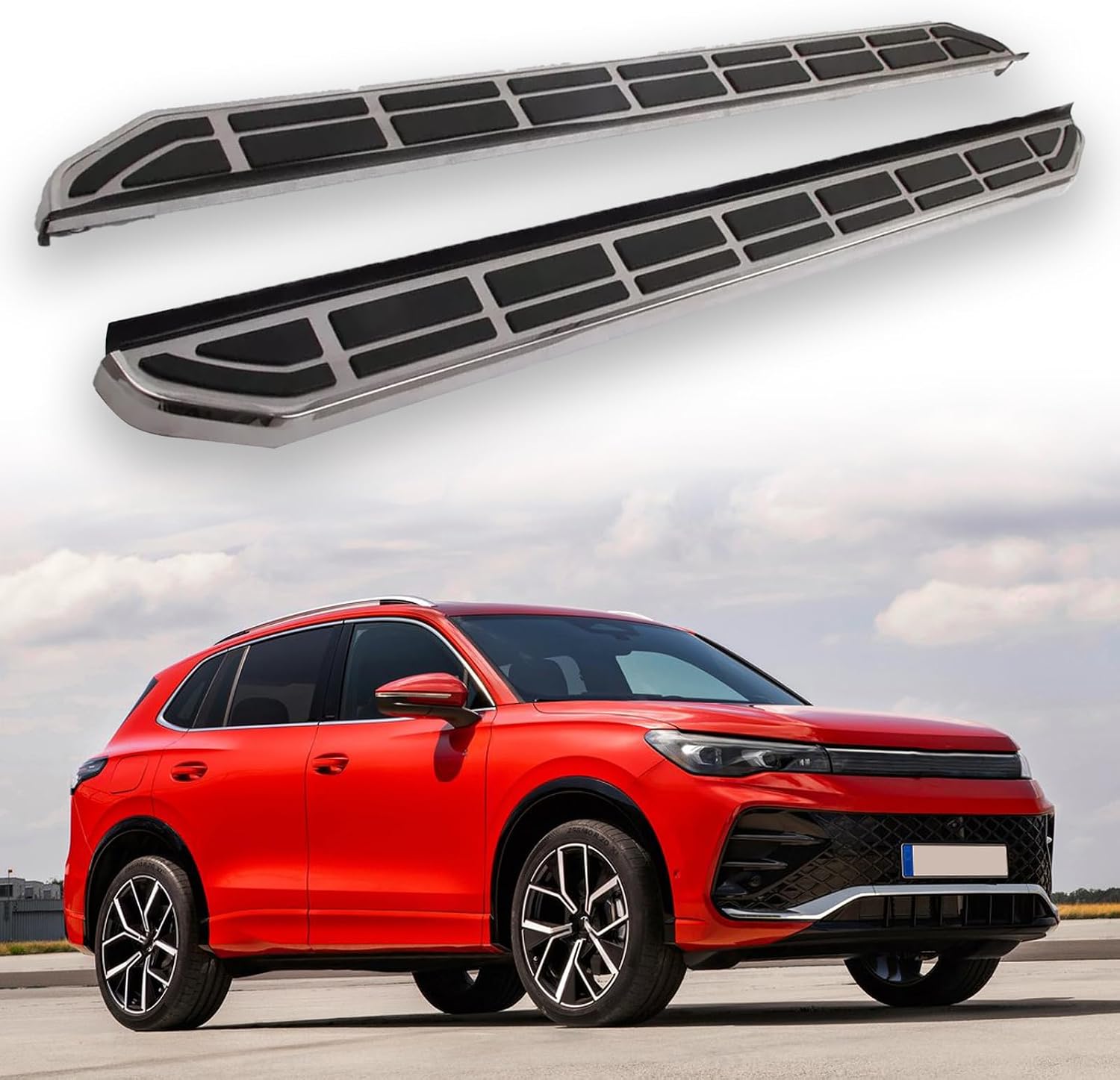 2Pcs Pedal Nerf Bars Side Steps Fits for VW Volkswagen Tiguan 2017-2024 Running Boards