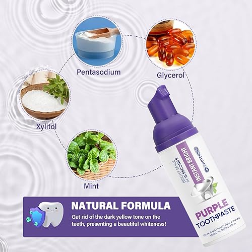 Miniatura 4 de Pasta de dientes morada para blanqueamiento dental, pasta de dientes púrpura blanqueadora para dientes sensibles, pasta de dientes blanqueadora de