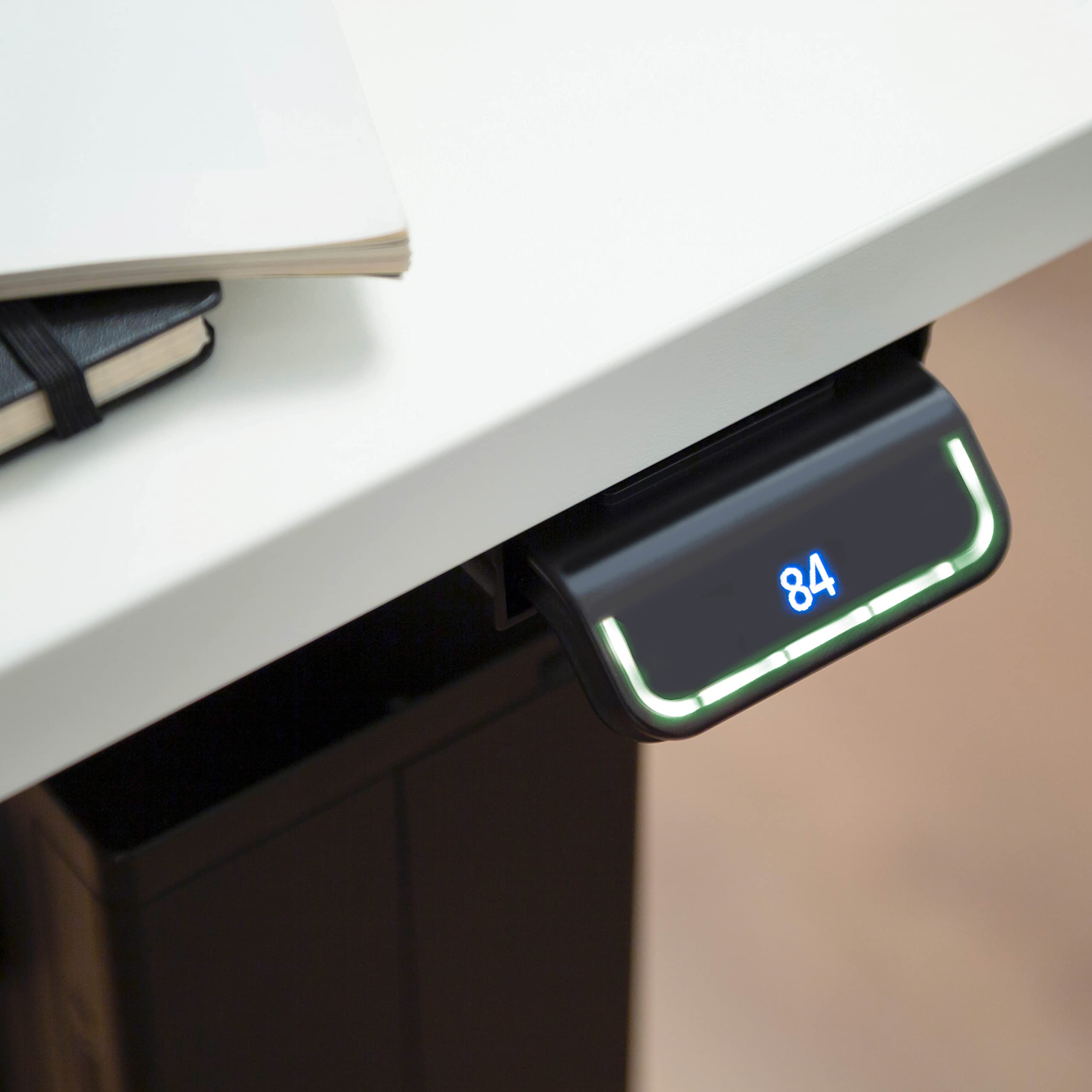 boho office® EASYDESK Line elektrisch stufenlos höhenverstellbarer Schreibtisch mit gratis APP-Steuerung, hochsensiblen Kollisionsschutz und Soft-Start/Stop – Easydesk Silber