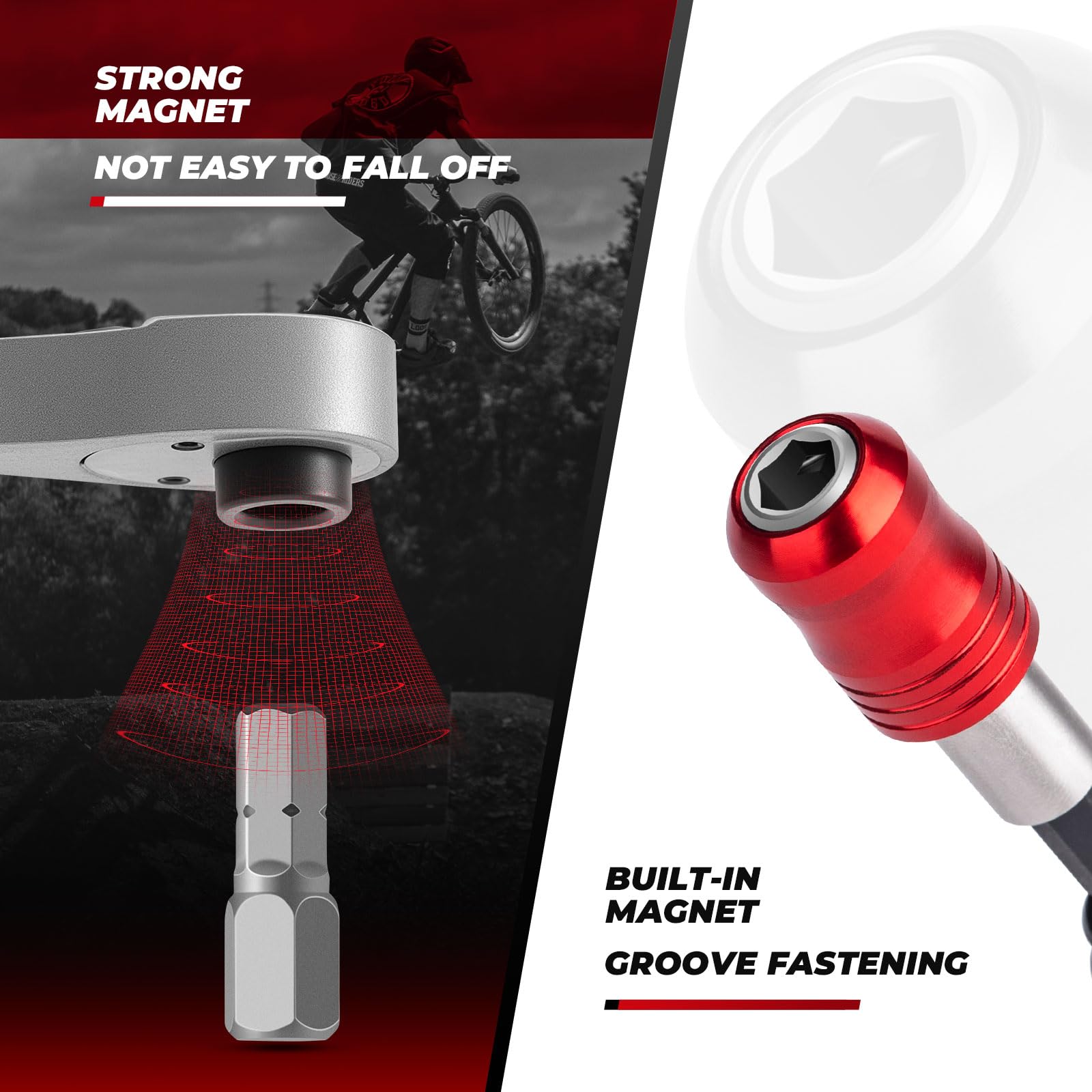ROCKBROS Set Chiavi a Cricchetto da 72, Cassetta Portatile Kit Riparazioni Multifunzionali, Con 2 Leve per Pneumatici, Accessori Bici