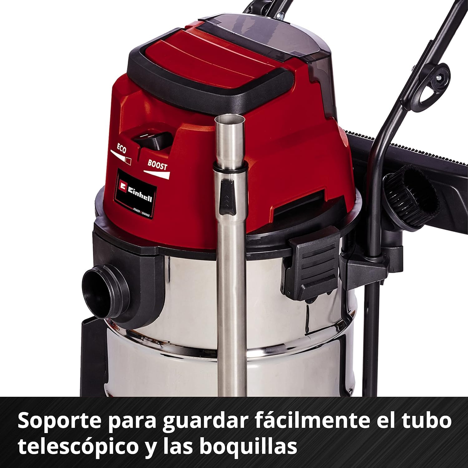 Einhell Aspirador en seco y húmedo con batería TE-VC 36/30 Li-Solo | PXC | 36 V | depósito 30 l | 150 mbar | 2 modos aspiración | manguera aspiración de 2,5 m | filtro y boquillas | Sin batería