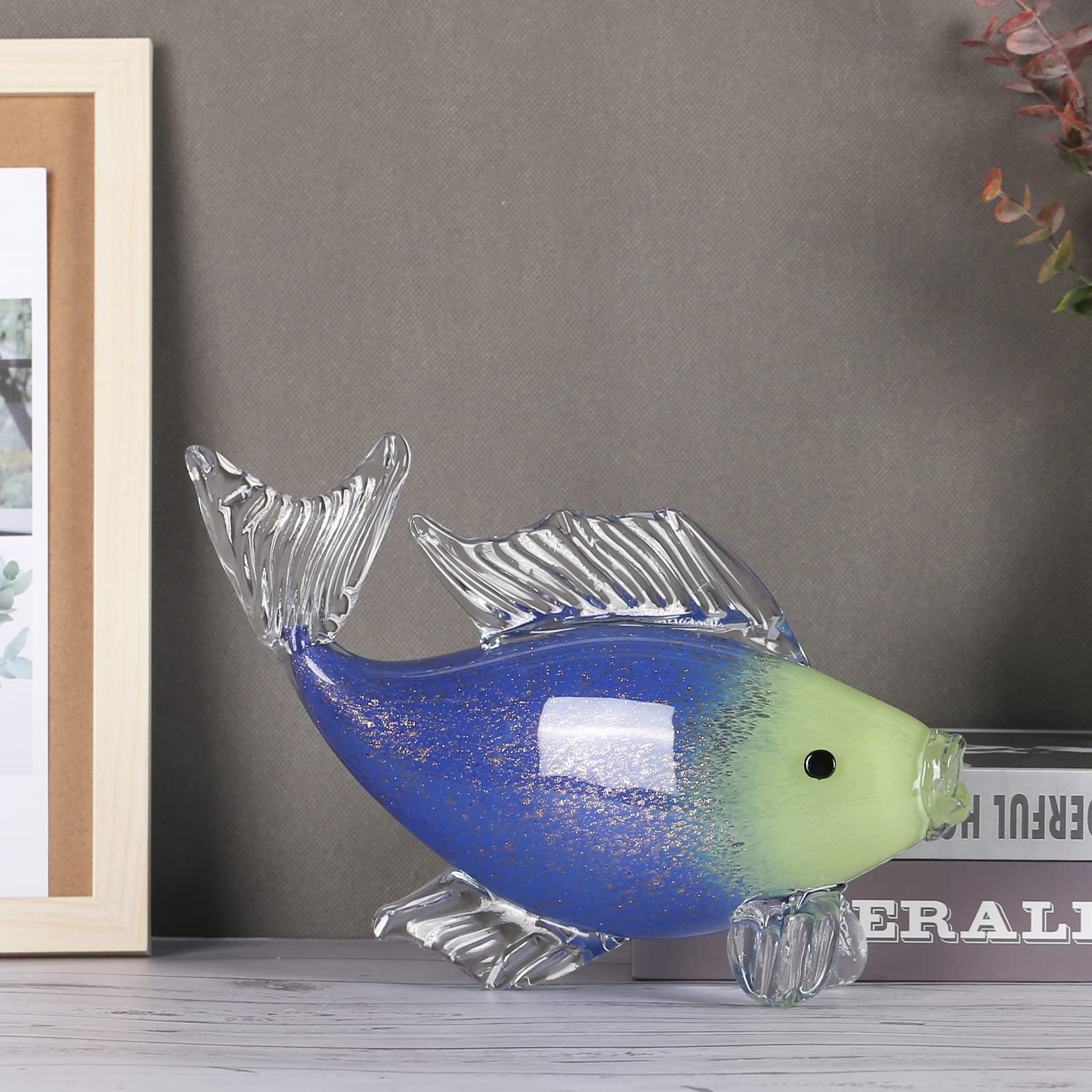 Amazon.co.jp: XIYOUQI 吹きガラス 魚の置物、カラフルな熱帯のガラス
